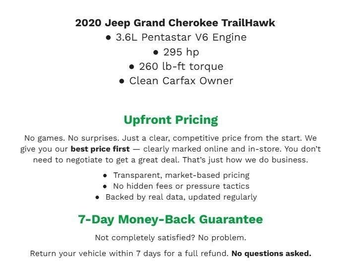 2020 Jeep Grand Cherokee Trailhawk 4x4