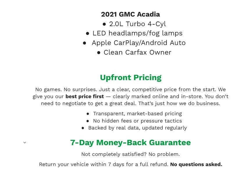 Used 2021 GMC Acadia SLT with VIN 1GKKNULS7MZ162907 for sale in Oshkosh, WI