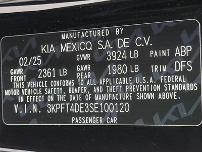 2025 Kia K4 LXS FWD