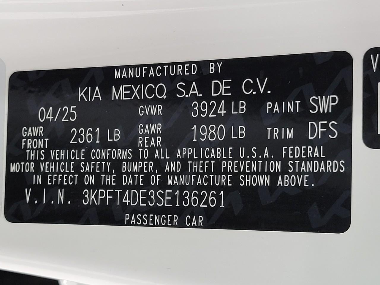 2025 Kia K4 LXS FWD