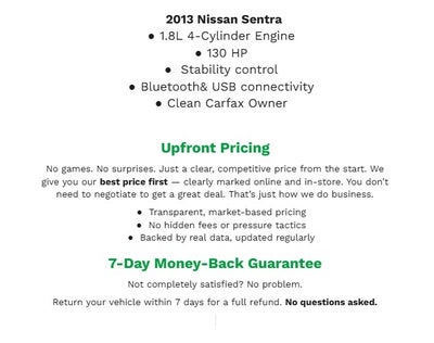 2013 Nissan Sentra 4dr Sdn I4 CVT SR