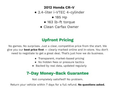 2012 Honda CR-V AWD 5dr EX-L