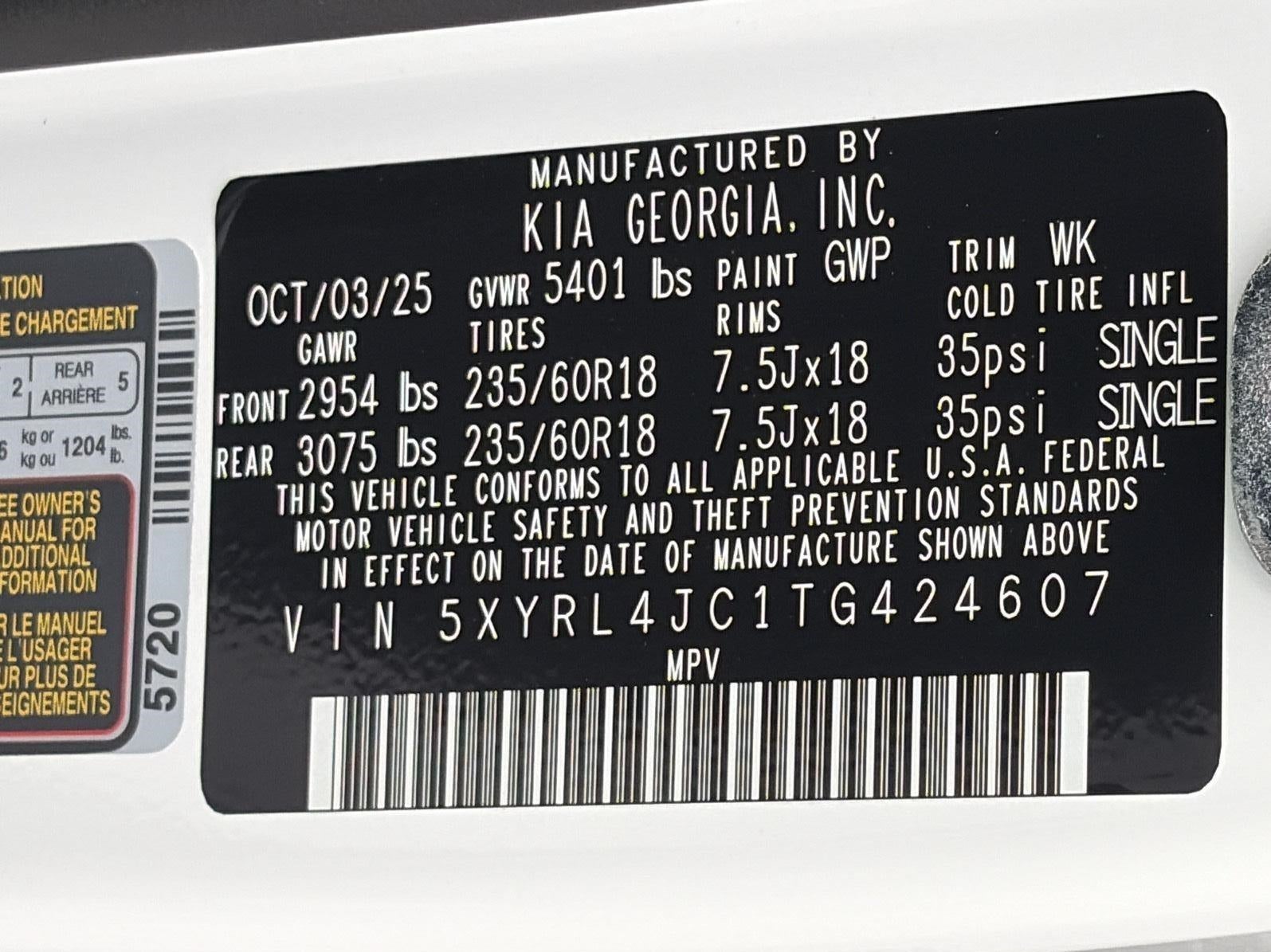 2026 Kia Sorento S FWD