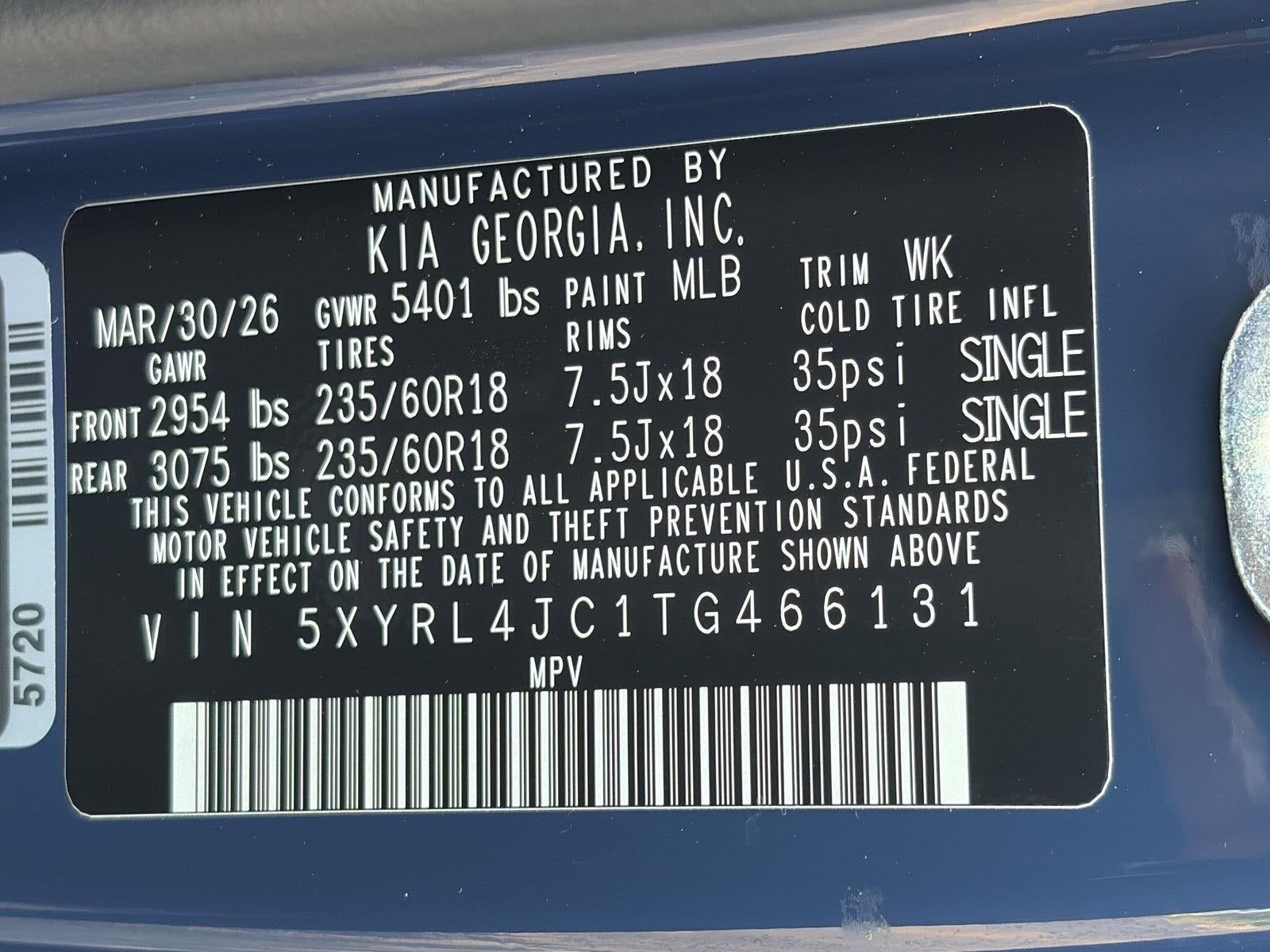 2026 Kia Sorento S FWD