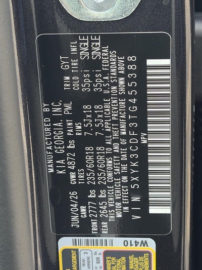 2026 Kia Sorento S AWD