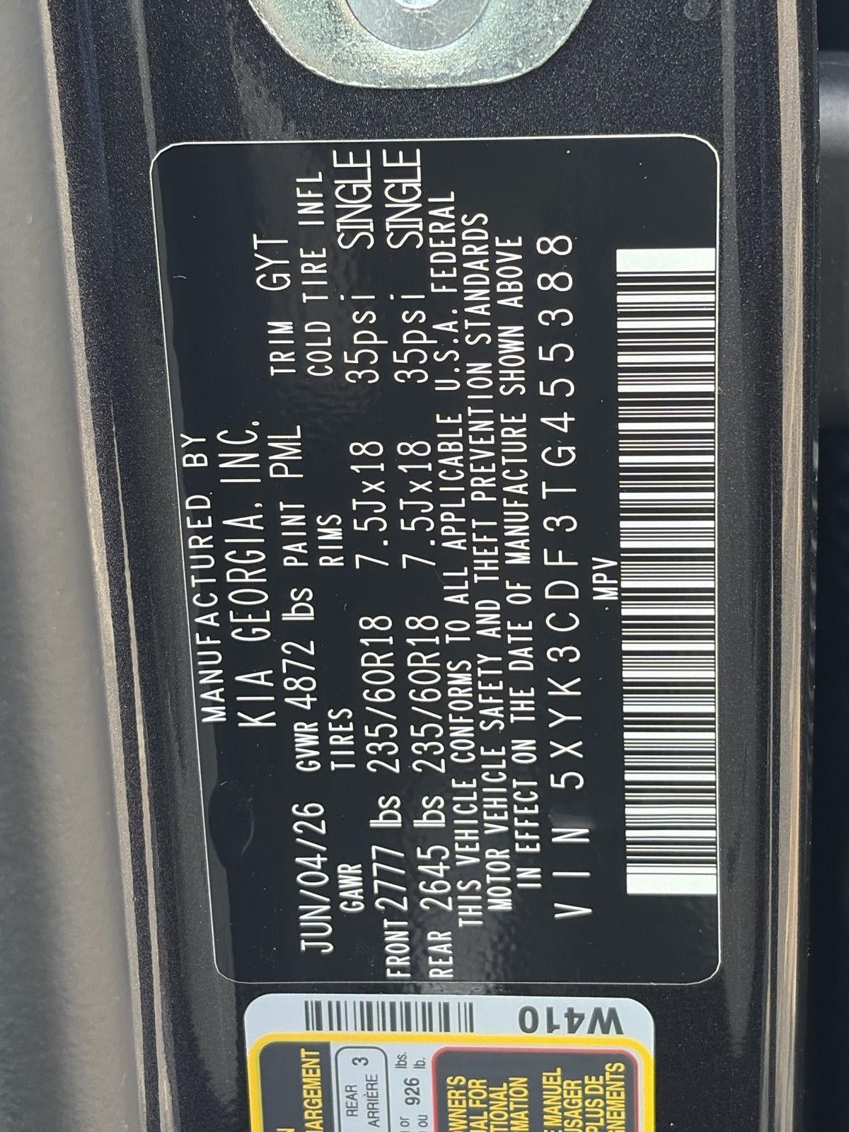 2026 Kia Sorento S AWD