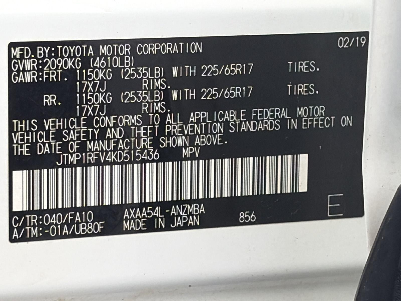 2019 Toyota RAV4 XLE AWD