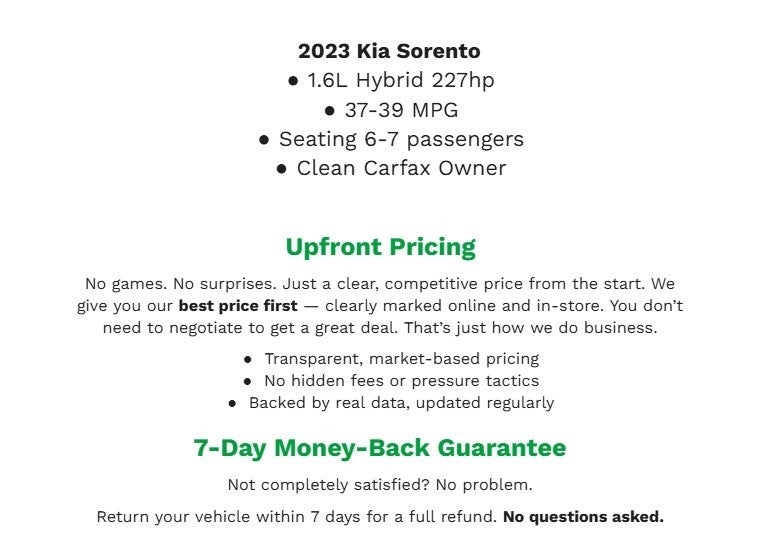 2023 Kia Sorento Hybrid EX AWD